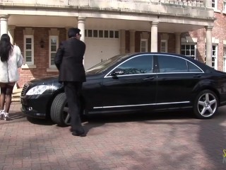 Busty Carmella Bing sucking massive cock and getting hammer with a cute blonde milf at a luxurious m