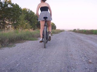 Flashing Ass While Riding A Bicycle Upskirt