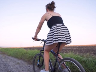 Flashing Ass While Riding A Bicycle Upskirt