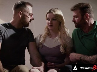WE SWING BOTH WAYS - Cute Teen Eliza Eves Has A Wild Bisexual Threesome With Two Older Men