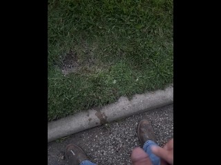 Pissing in a public parking lot