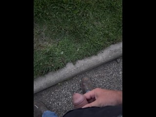 Pissing in a public parking lot