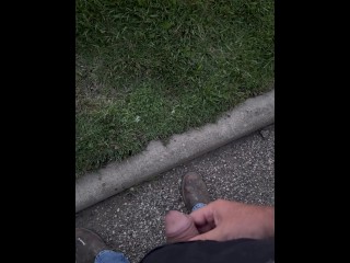 Pissing in a public parking lot