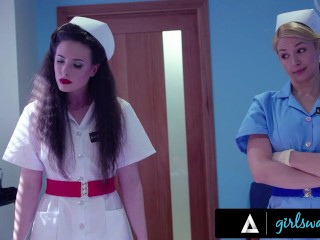 GIRLSWAY - Head Nurse Sarah Vandella Teams Up With Her Assistant To Hard Fuck Patient Whitney Wright