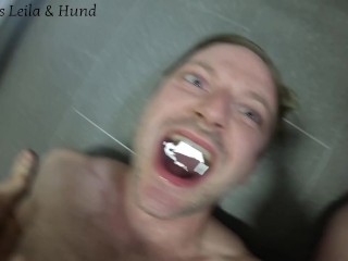 I peed in my good boy's mouth, made him play with my piss and swallow