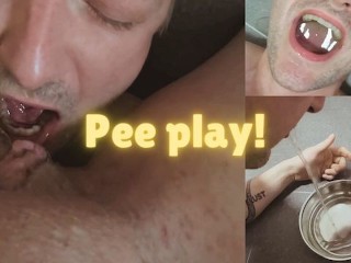 I peed in my good boy's mouth, made him play with my piss and swallow