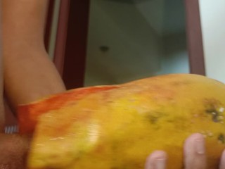 Papaya lover naturist pure nudism fruit