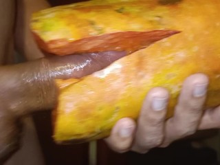 Papaya lover naturist pure nudism fruit