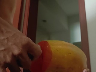 Papaya lover naturist pure nudism fruit