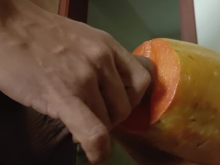 Papaya lover naturist pure nudism fruit