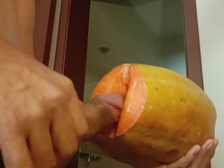 Papaya lover naturist pure nudism fruit