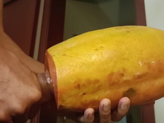 Papaya lover naturist pure nudism fruit