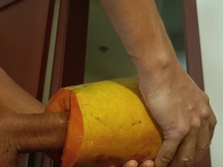 Papaya lover naturist pure nudism fruit