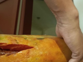 Papaya lover naturist pure nudism fruit