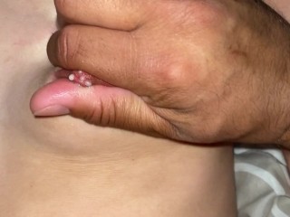 Snuck in my step sis room & fucked her til she was begging for more & she squirted milk all over me