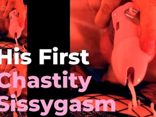 [PREVIEW] 🎬 HIS FIRST CHASTITY SISSYGASM (001)