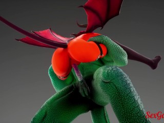 Fantasy friends play with monster cocks and get fucked very hard