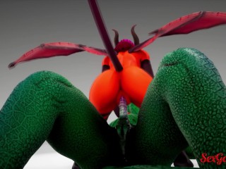 Fantasy friends play with monster cocks and get fucked very hard