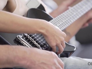 OLD4K. Sexual instead of guitar lesson for the tiny slut from Romania