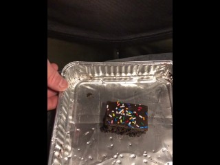 Eating A Cum Drizzled Brownie For Dessert - Food Porn