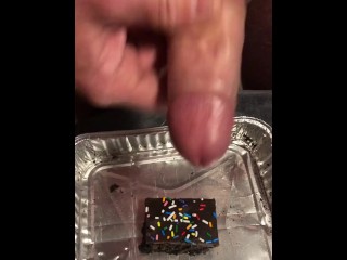 Eating A Cum Drizzled Brownie For Dessert - Food Porn