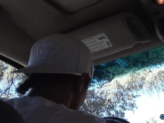 A black guy picks up the white brunette to plow her with his BBC