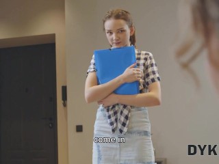 DYKE4K. Strict lady boss can't resist spectacular lesbian threesome in the office