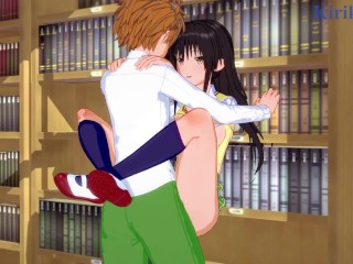 Yui Kotegawa and Rito Yuki have intense sex in a deserted library. - To Love Ru Hentai