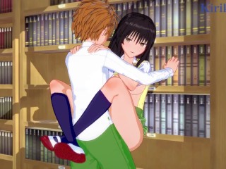 Yui Kotegawa and Rito Yuki have intense sex in a deserted library. - To Love Ru Hentai