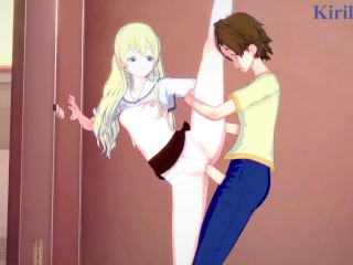 Olivia and Chisato Higuchi have intense futanari sex in the restroom. - Asobi Asobase Hentai