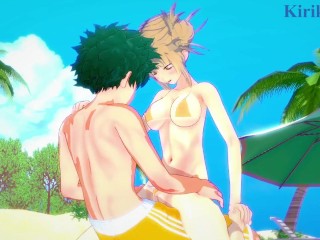 Himiko Toga and Izuku Midoriya have intense sex on the beach. - My Hero Academia Hentai