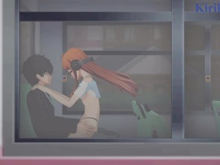 Futaba Sakura and Ren Amamiya have deep fucking on the bus. - Persona 5 Hentai