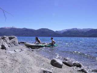 Horny teen couple gets caught having sex on public beach - HUGE cumshot amateur