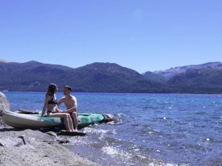 Horny teen couple gets caught having sex on public beach - HUGE cumshot amateur