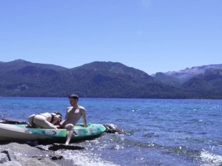 Horny teen couple gets caught having sex on public beach - HUGE cumshot amateur