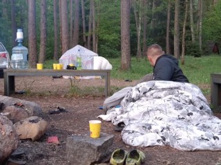 Sneaky push inside while her husband still in tent