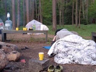 Sneaky push inside while her husband still in tent