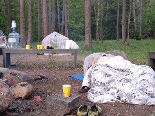 Sneaky push inside while her husband still in tent