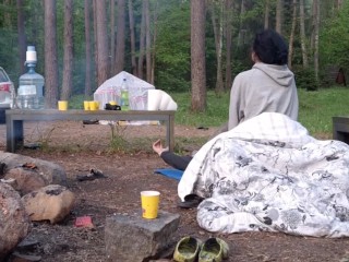 Sneaky push inside while her husband still in tent