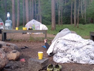 Sneaky push inside while her husband still in tent