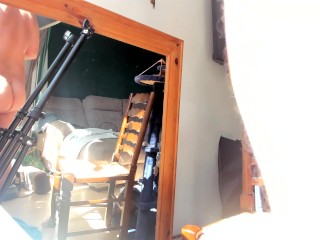 teasing naked and sunbathing