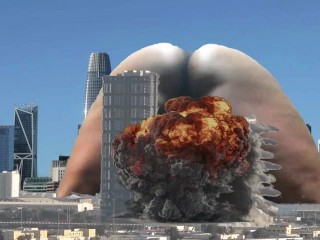 giantess destroys teenie city with huge ass