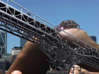 giantess destroys teenie city with huge ass