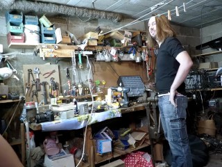 Two lesbians in need of cock who go into the workshop to fuck the mechanic guy