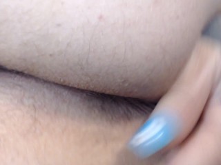 Extreme Closeup Asshole Hairy Blue Fingernails