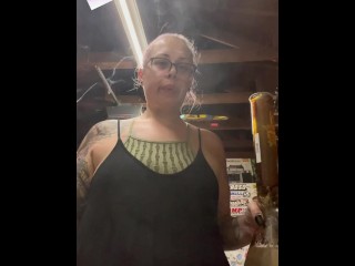 BBW step mom MILF wake and bake 420 smoking fetish bong rips