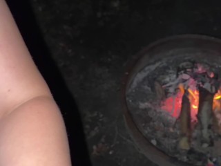 Creampie Next to the Campfire by Other Campers
