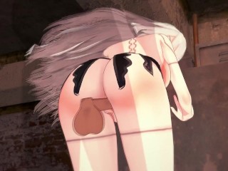 A2 gets her pussy penetrated - 3D Hentai