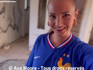 BUKKAKE GEANT - Salope Française Suce Des Inconnus pour l'Euro 2024 de Football