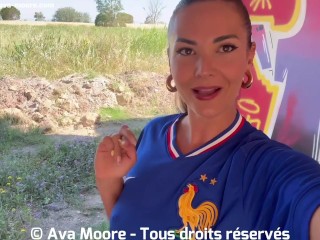 BUKKAKE GEANT - Salope Française Suce Des Inconnus pour l'Euro 2024 de Football